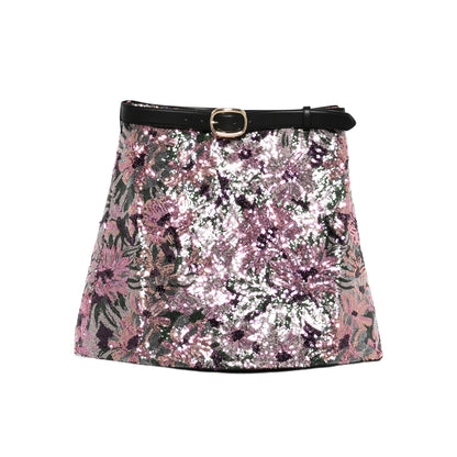 Pink Floral Pattern Skirt