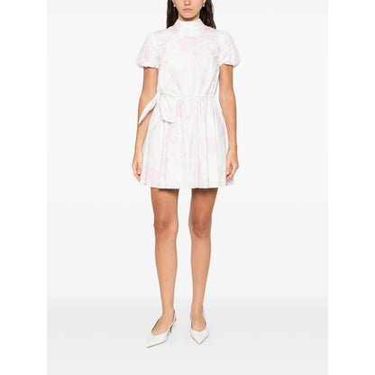 Floral Print Dress With Off-Centre Button Fastening
