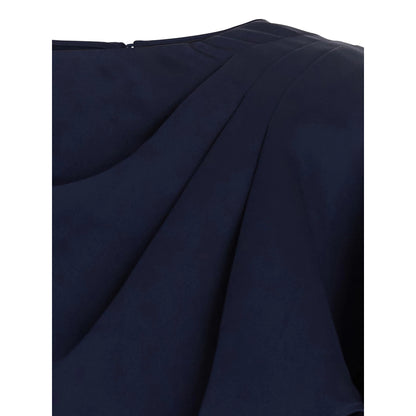 Dress Draped Cape Blue