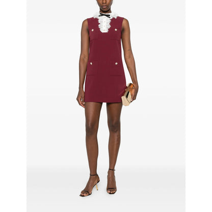 Dress With Lace Trim, Red