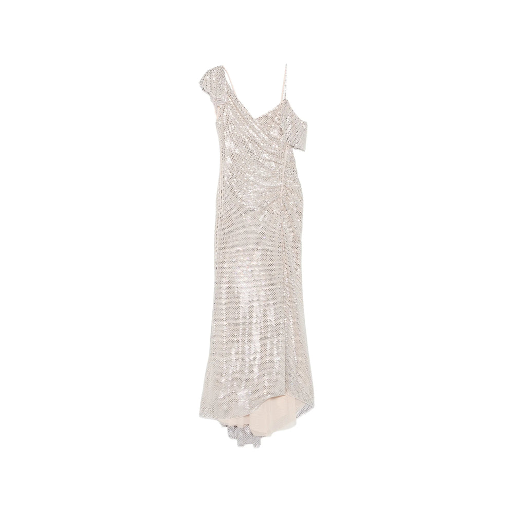 Dress With Silver Sequin & Ruffles