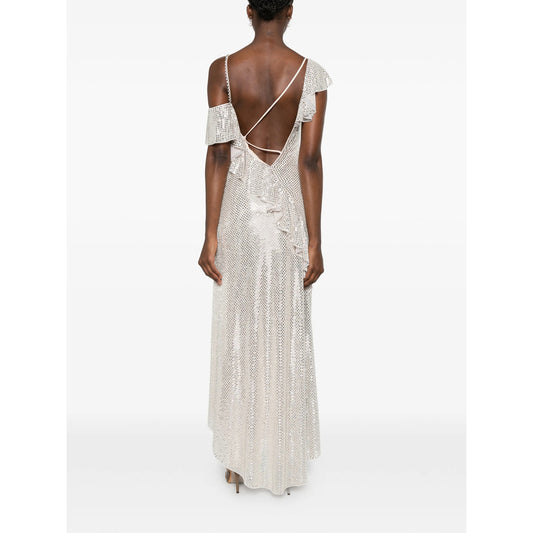 Dress With Silver Sequin & Ruffles