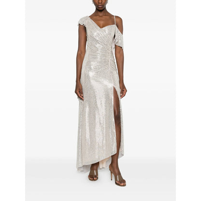 Dress With Silver Sequin & Ruffles