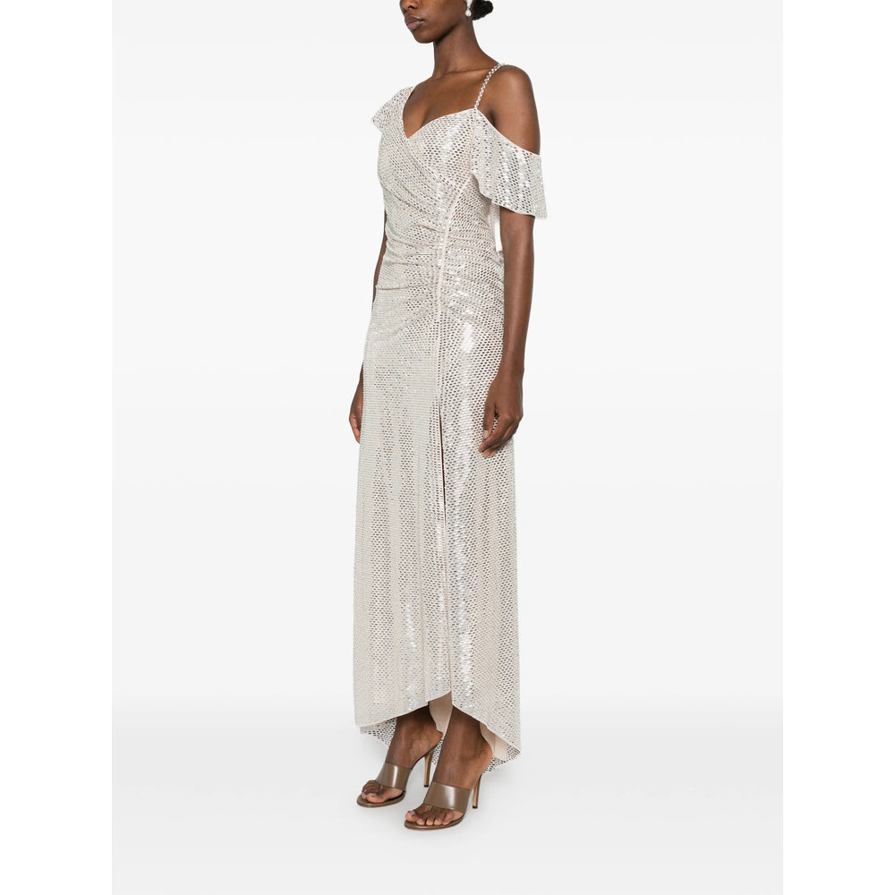 Dress With Silver Sequin & Ruffles