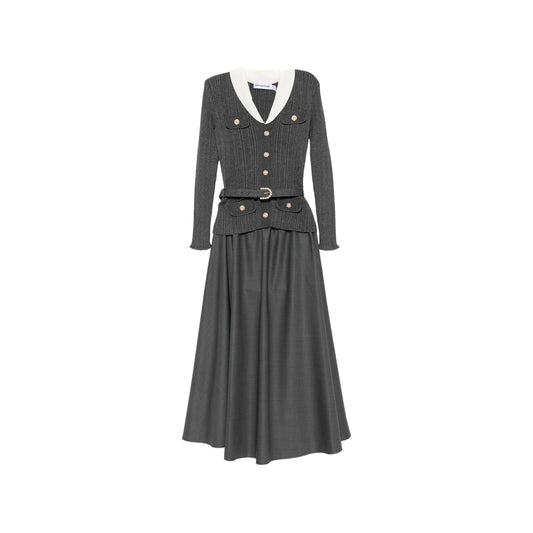 Dress Ribbed-Knit Grey