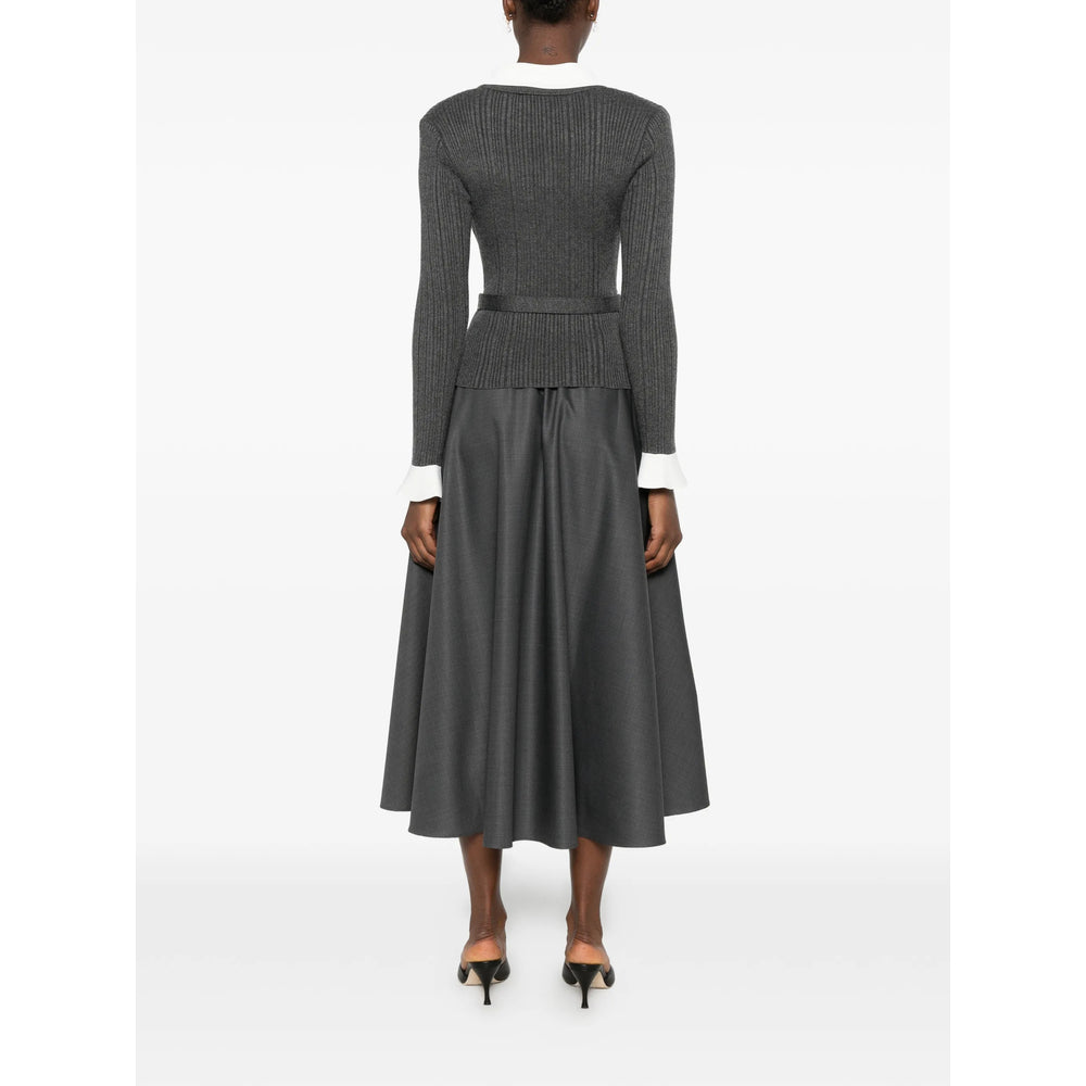 Dress Ribbed-Knit Grey