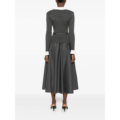 Dress Ribbed-Knit Grey