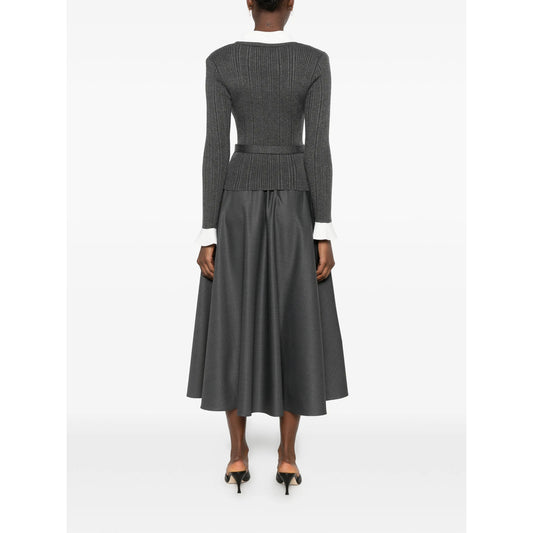 Dress Ribbed-Knit Grey