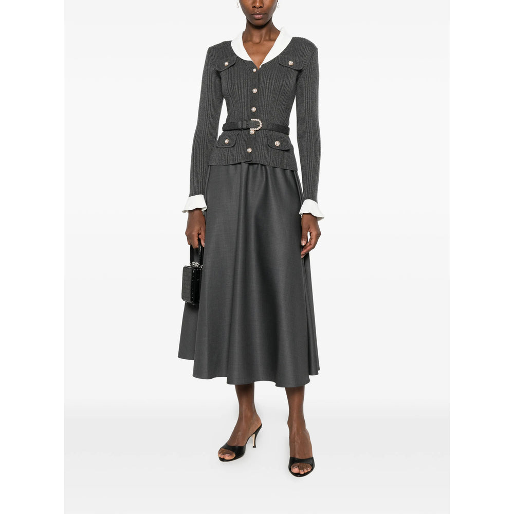 Dress Ribbed-Knit Grey