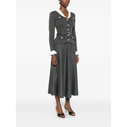 Dress Ribbed-Knit Grey