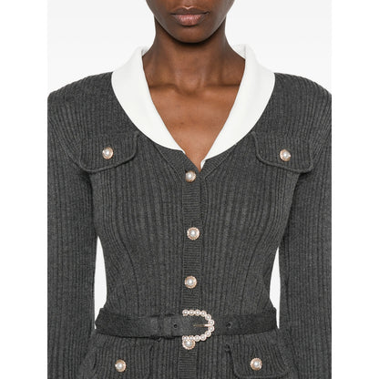 Dress Ribbed-Knit Grey