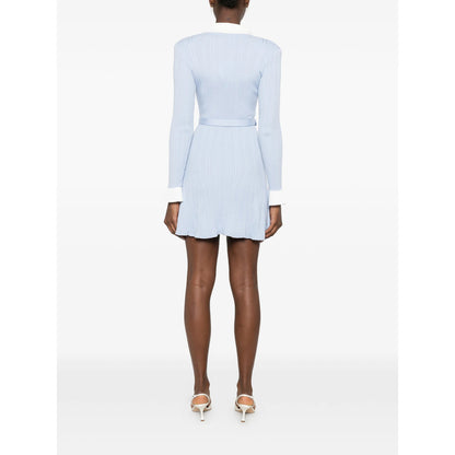 Dress Ribbed-Knit Blue
