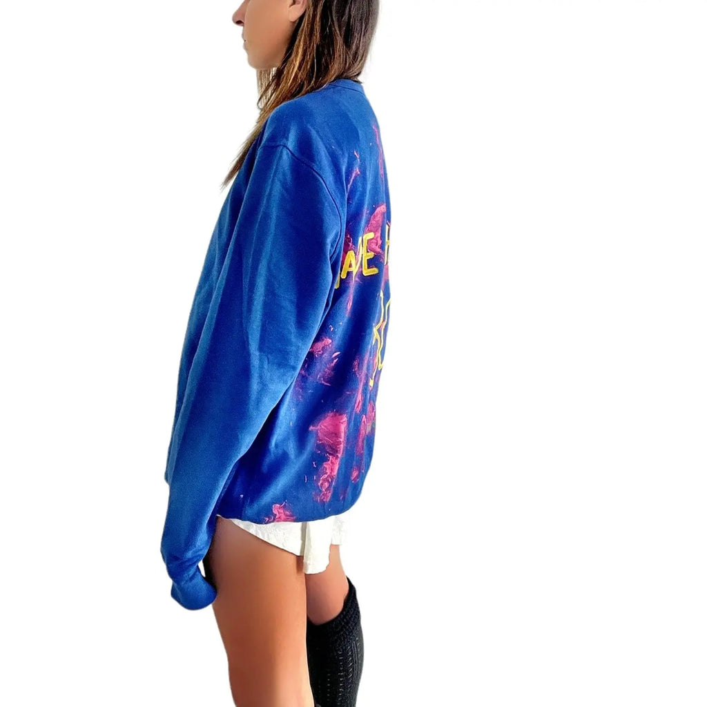 '80s Baby!' Painted Blue Crewneck by Wren + Glory Wren + Glory