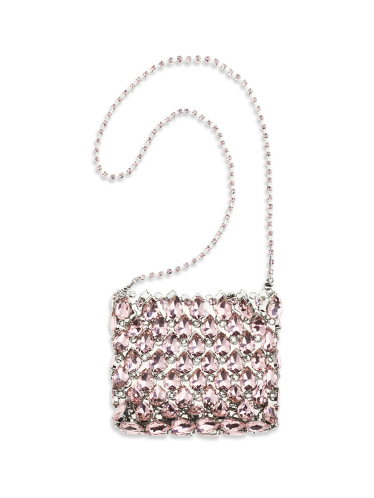 Pouch Pink Crystal Mesh