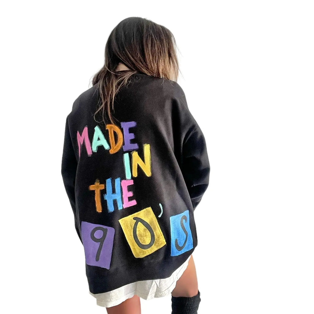 '90s Baby!' Painted Black Crewneck by Wren + Glory Wren + Glory