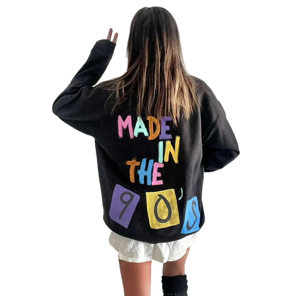 '90s Baby!' Painted Black Crewneck by Wren + Glory Wren + Glory