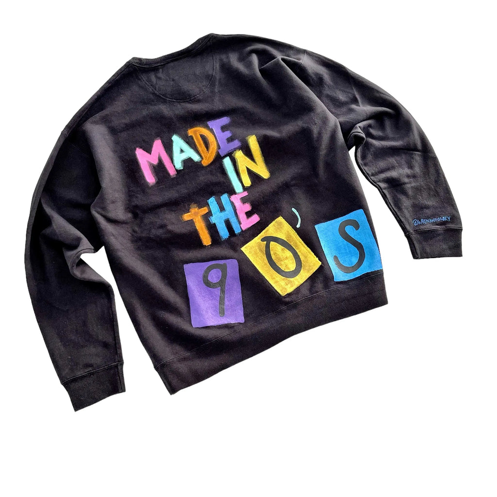 '90s Baby!' Painted Black Crewneck by Wren + Glory Wren + Glory