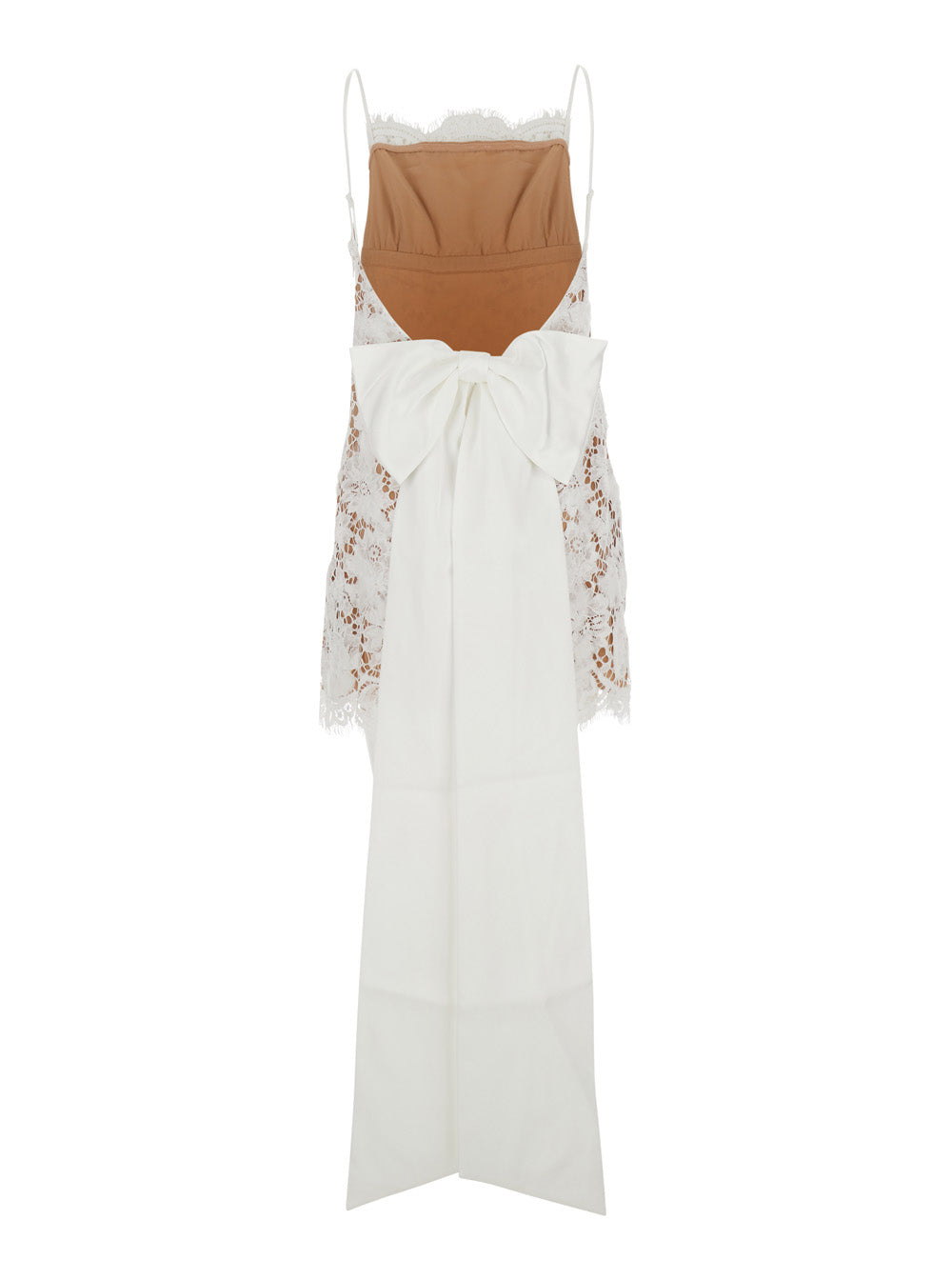 White Sleeveless Mini Dress With Lace Embroidery