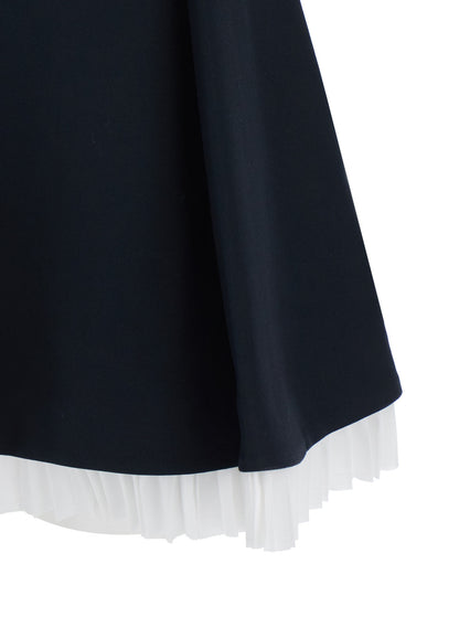 Black Off-Shoulder Mini Dress With Contrasting Hem