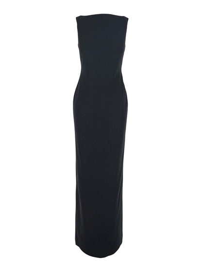 Black Long Dress With Square Neckline