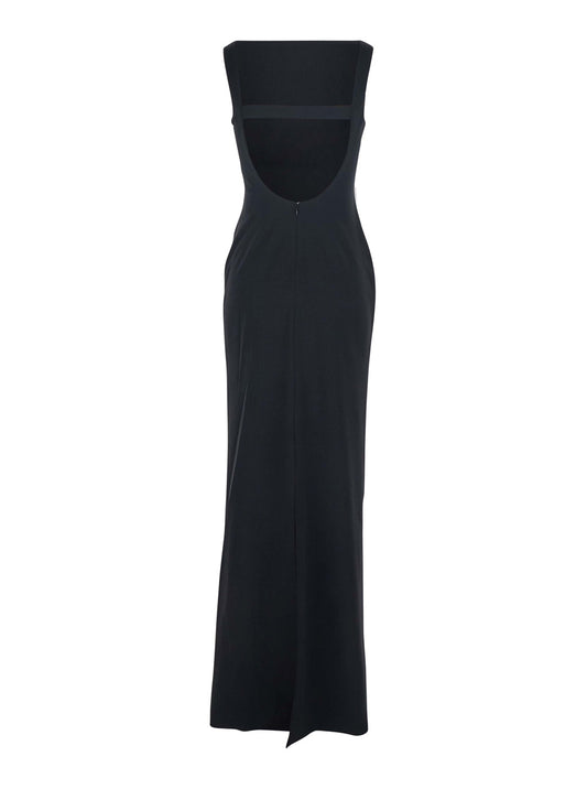 Black Long Dress With Square Neckline