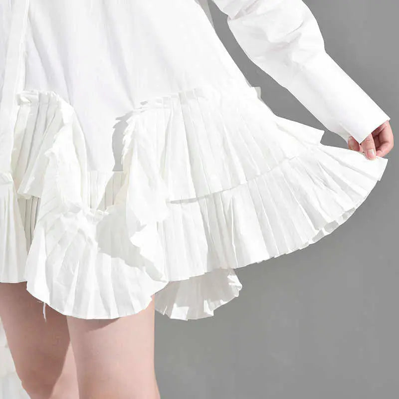 Akihiko Long Sleeve Irregular Shirt Dress by Marigold Shadows Marigold Shadows