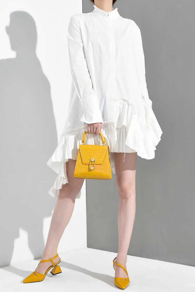 Akihiko Long Sleeve Irregular Shirt Dress by Marigold Shadows Marigold Shadows