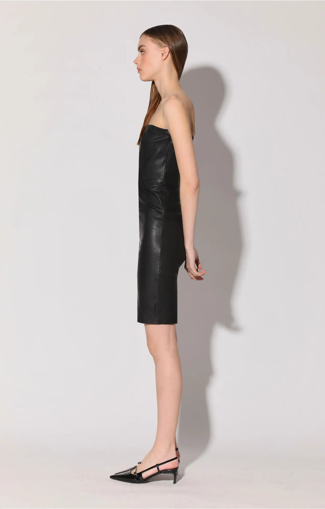 Alexis Dress, Black - Stretch Leather by Walter Baker Walter Baker