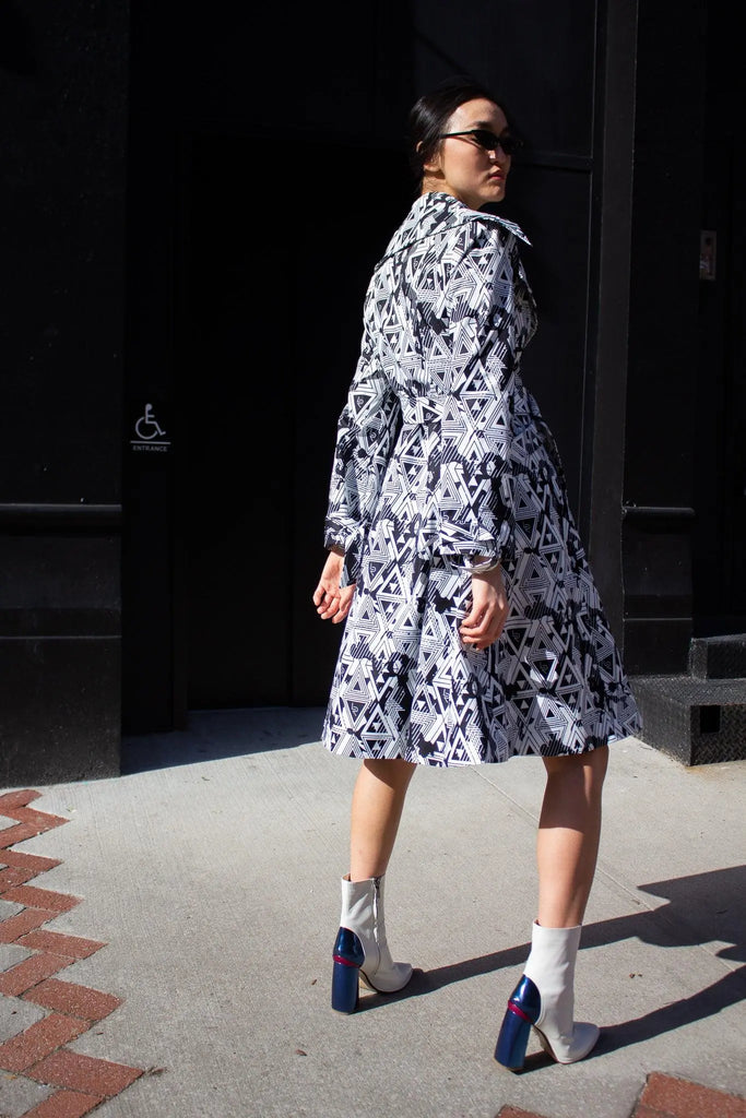 Amour Geometric Long Trench Coat by Le Réussi® Le Réussi®