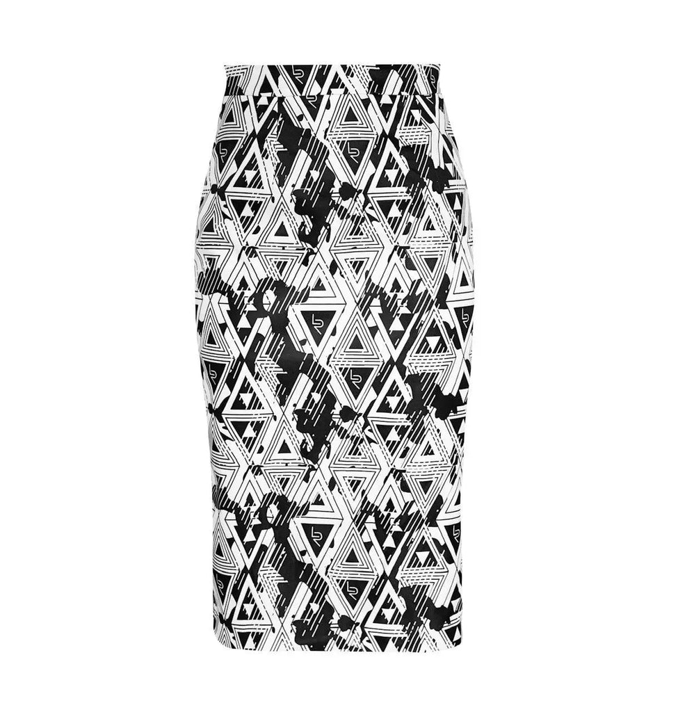 Amour Geometric Pencil Skirt by Le Réussi® Le Réussi®