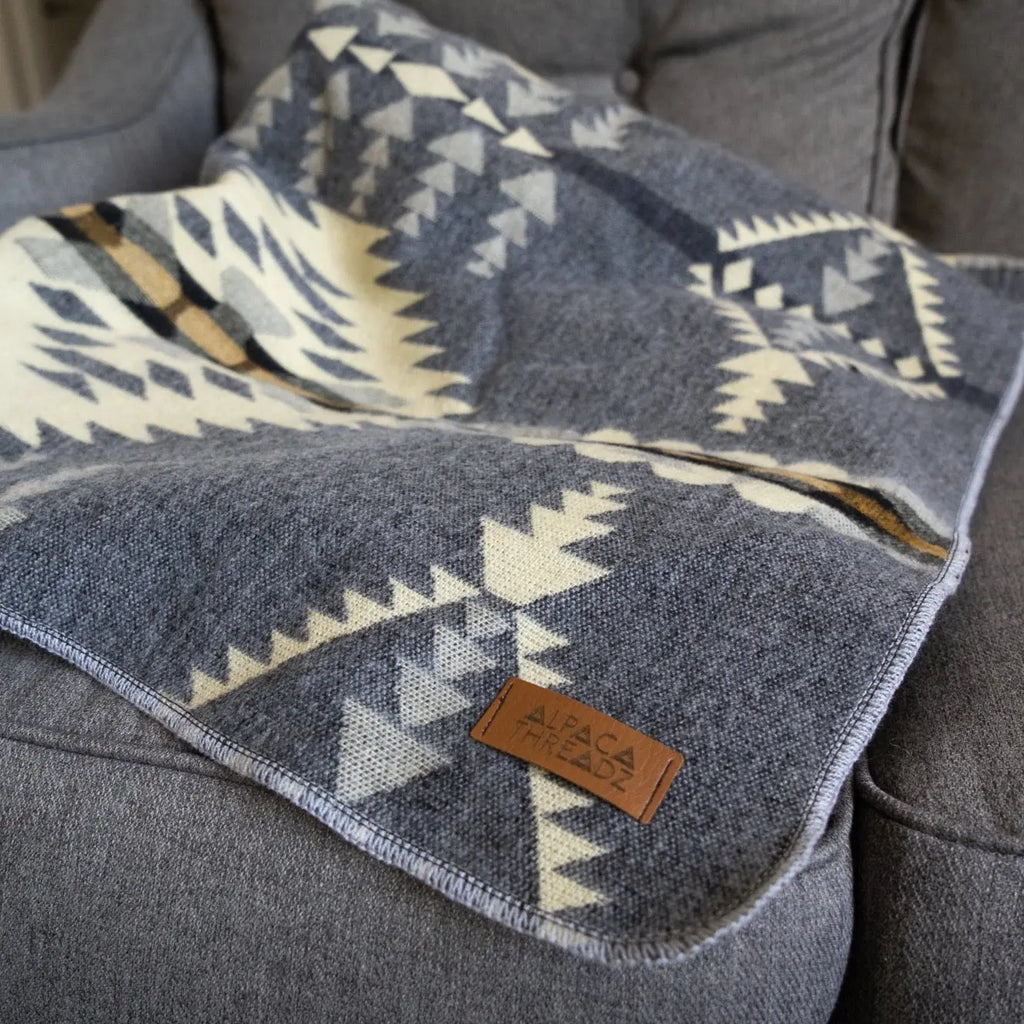 Andean Alpaca Wool Blanket - Cloud by Alpaca Threadz ALPACA THREADZ