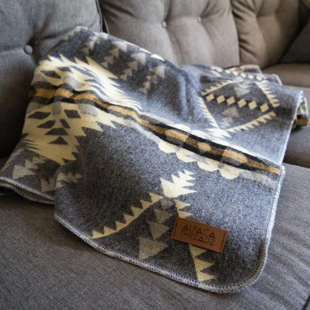 Andean Alpaca Wool Blanket - Cloud by Alpaca Threadz ALPACA THREADZ