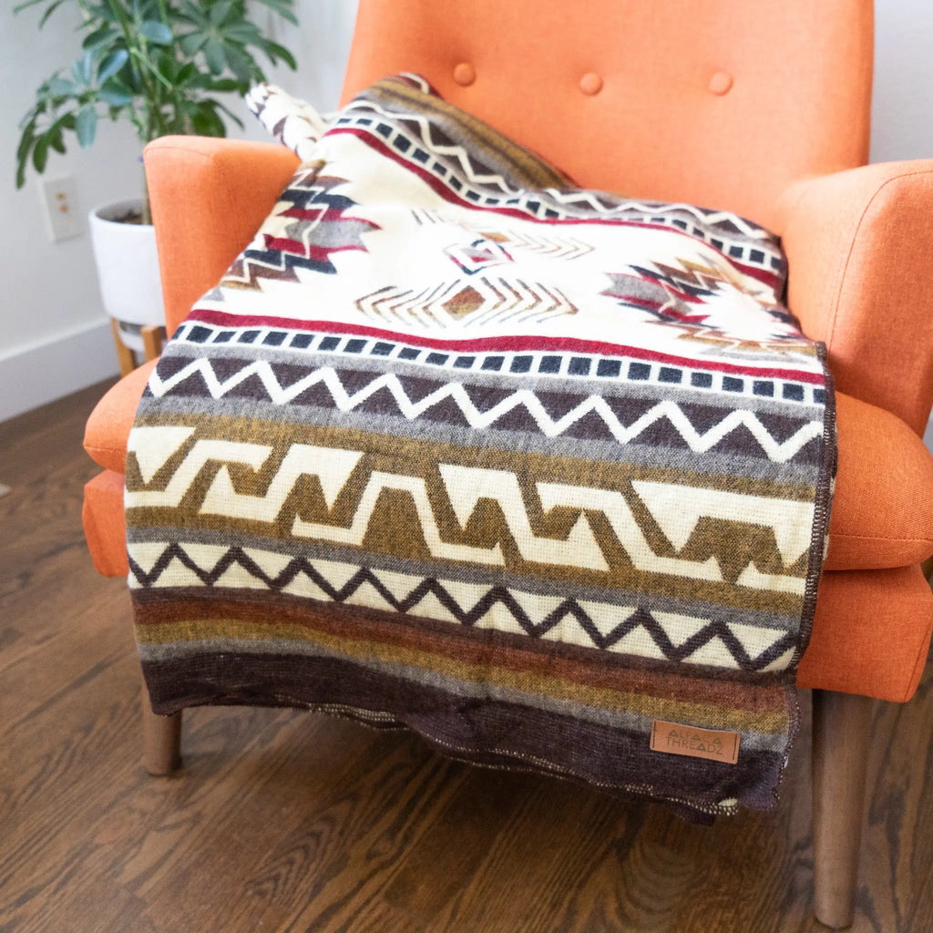 Andean Alpaca Wool Blanket - Mountain by Alpaca Threadz ALPACA THREADZ