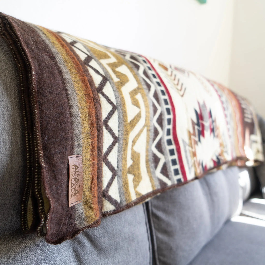 Andean Alpaca Wool Blanket - Mountain by Alpaca Threadz ALPACA THREADZ