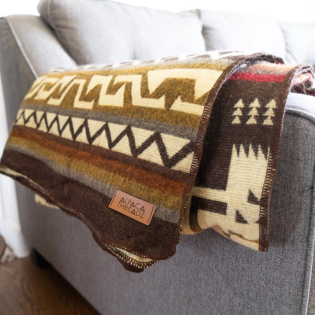 Andean Alpaca Wool Blanket - Mountain by Alpaca Threadz ALPACA THREADZ