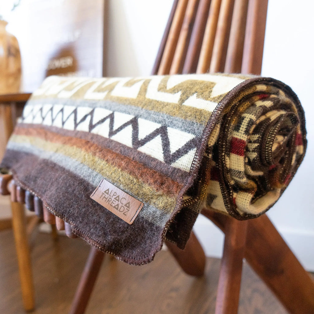 Andean Alpaca Wool Blanket - Mountain by Alpaca Threadz ALPACA THREADZ