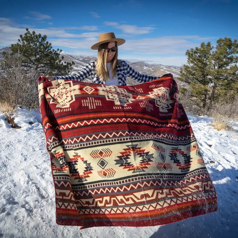 Andean Alpaca Wool Blanket - Wildfire by Alpaca Threadz ALPACA THREADZ