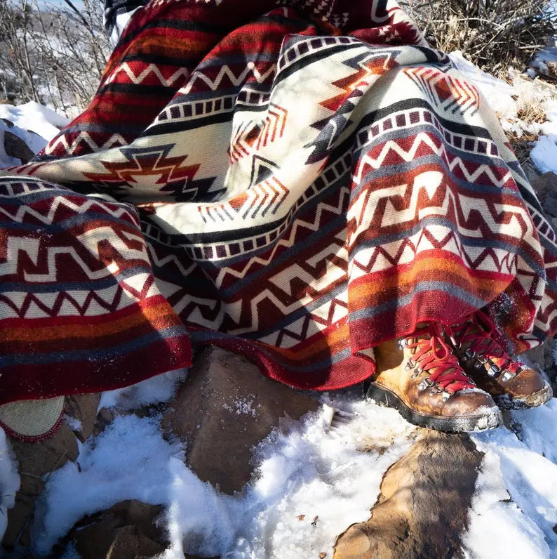 Andean Alpaca Wool Blanket - Wildfire by Alpaca Threadz ALPACA THREADZ