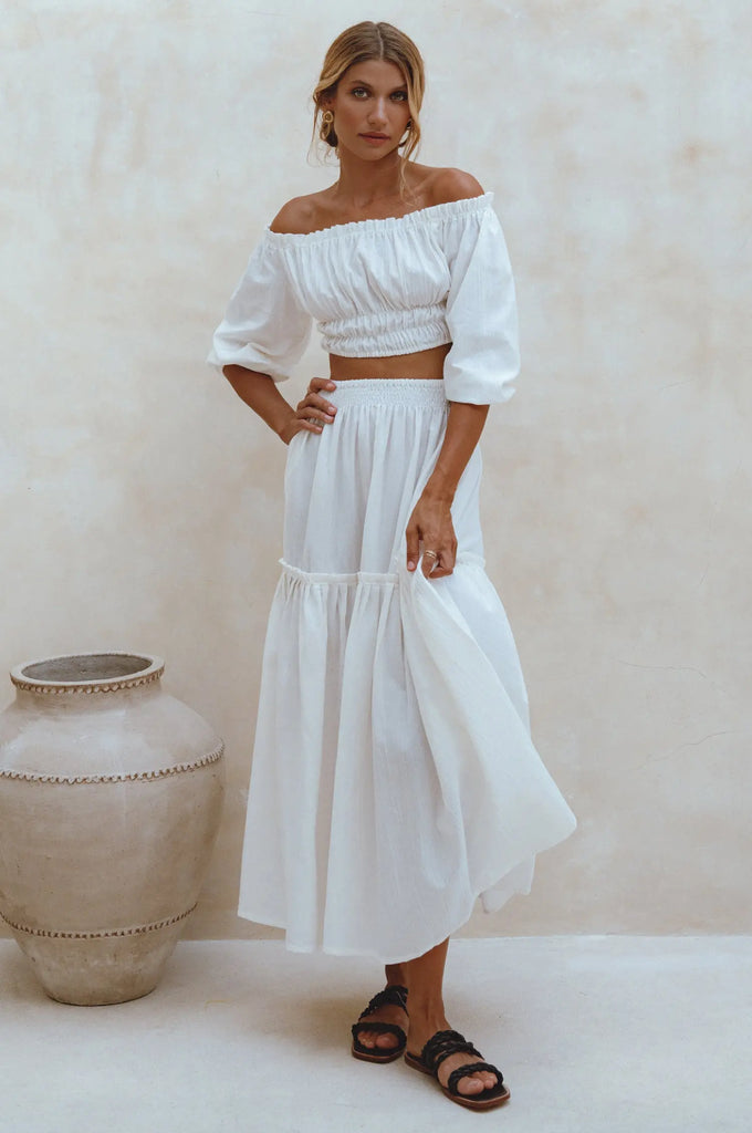 Annabelle Boho Linen Maxi Skirt by Bali ELF Bali ELF