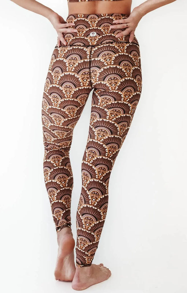 Art Deco Printed Yoga Leggings by Yoga Democracy Yoga Democracy