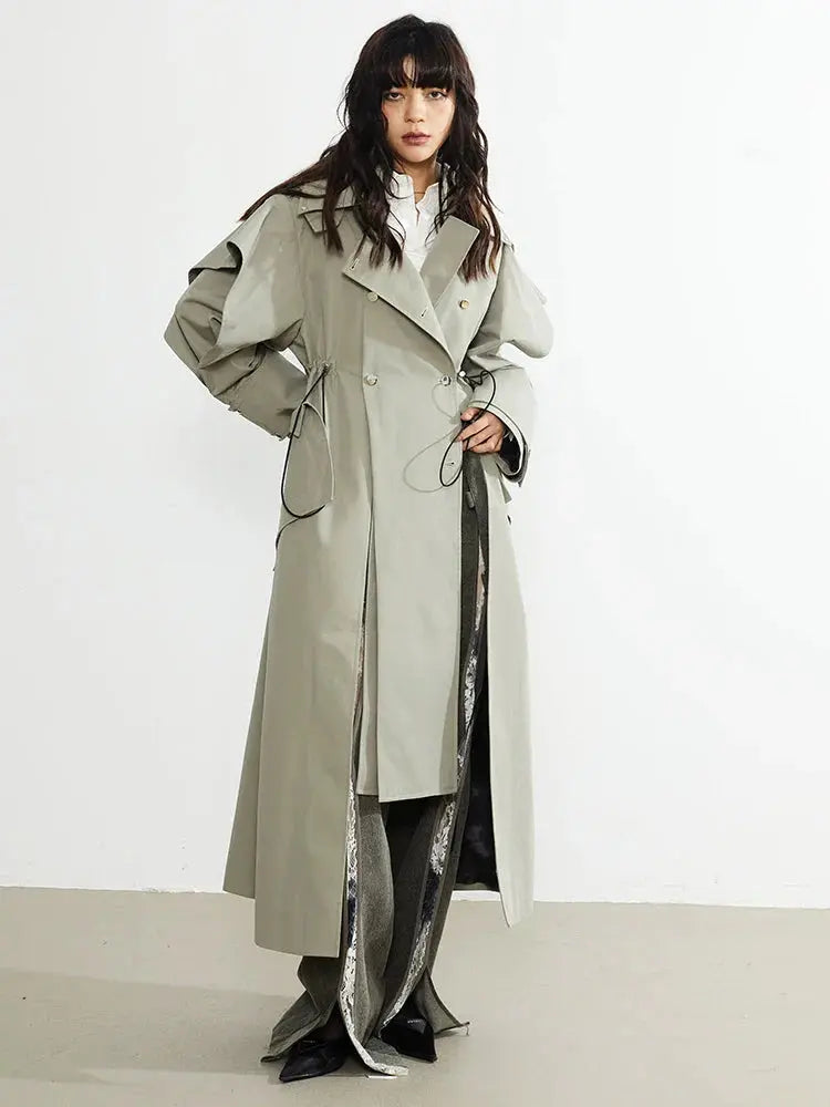 Atadi Drawstring Trench Coat by Marigold Shadows Marigold Shadows
