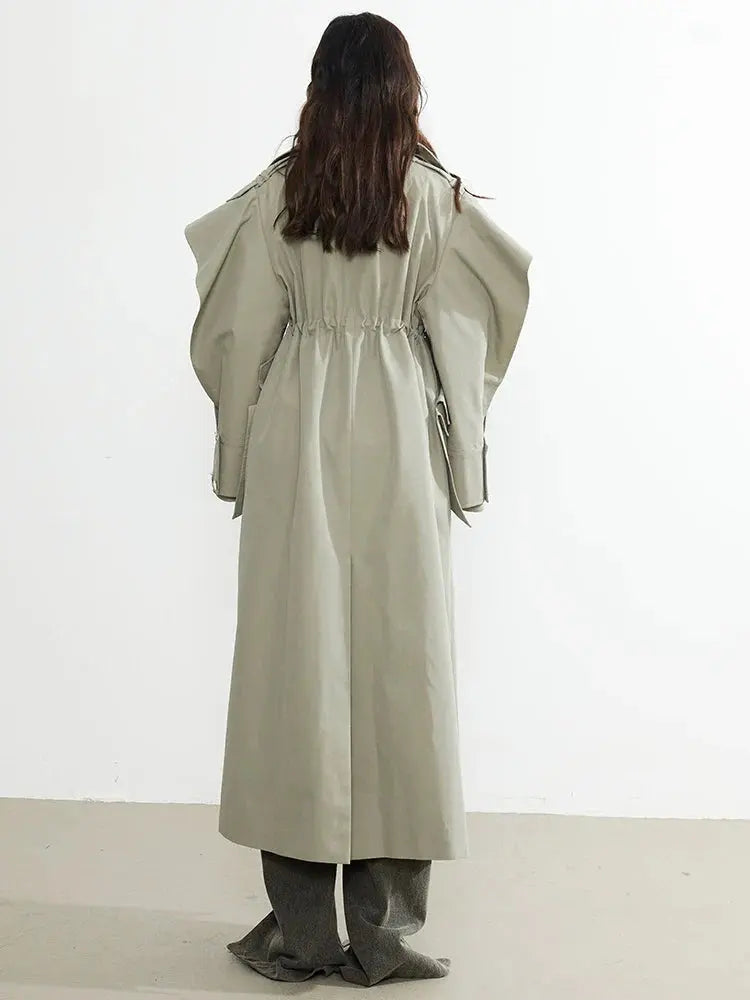 Atadi Drawstring Trench Coat by Marigold Shadows Marigold Shadows