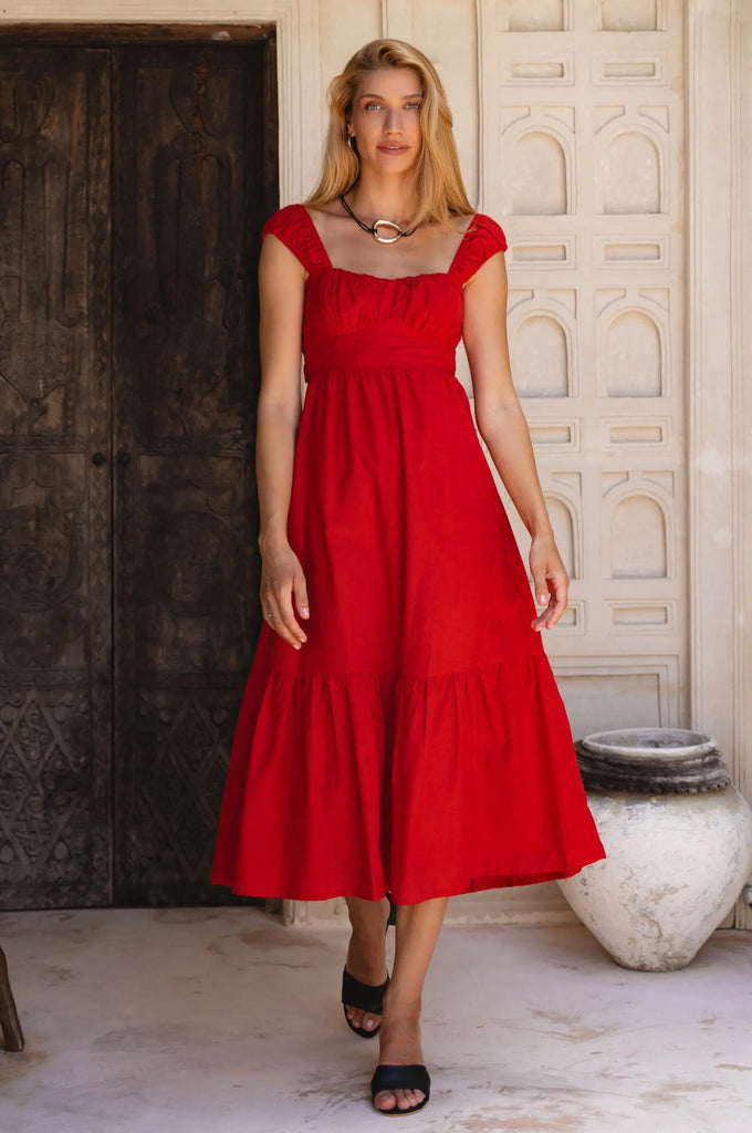 Augusta  Midi Linen Dress by Bali Lane Bali Lane