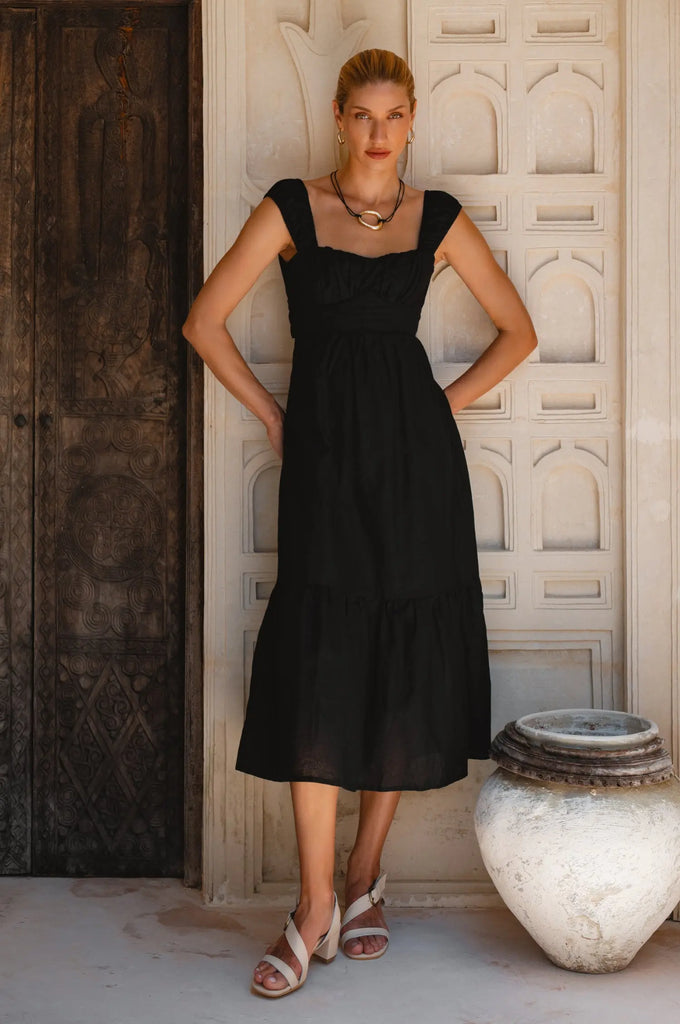 Augusta  Midi Linen Dress by Bali Lane Bali Lane
