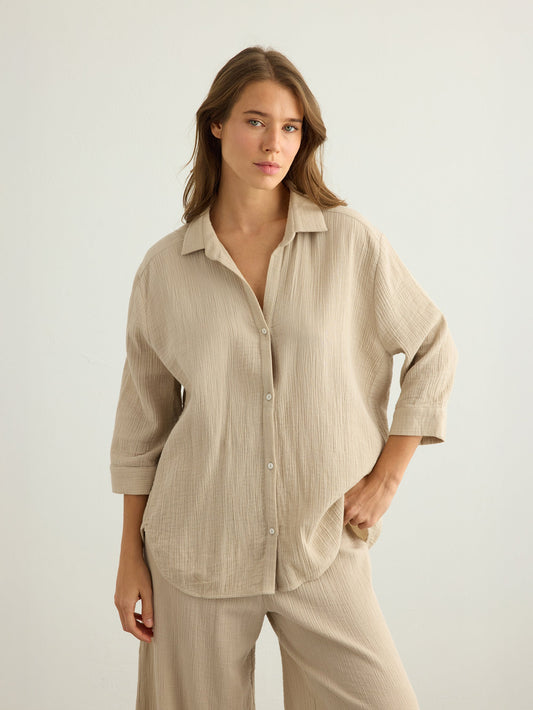 Aura Maxi Shirt - Oatmeal