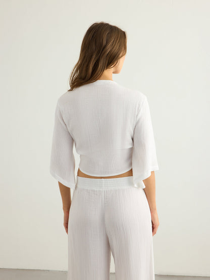 Aura Wrap Top - White