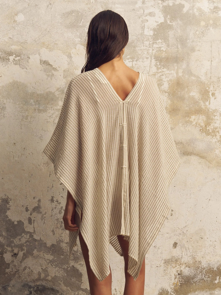 Ava Kimono - Khaki Green Stripes by The Handloom The Handloom