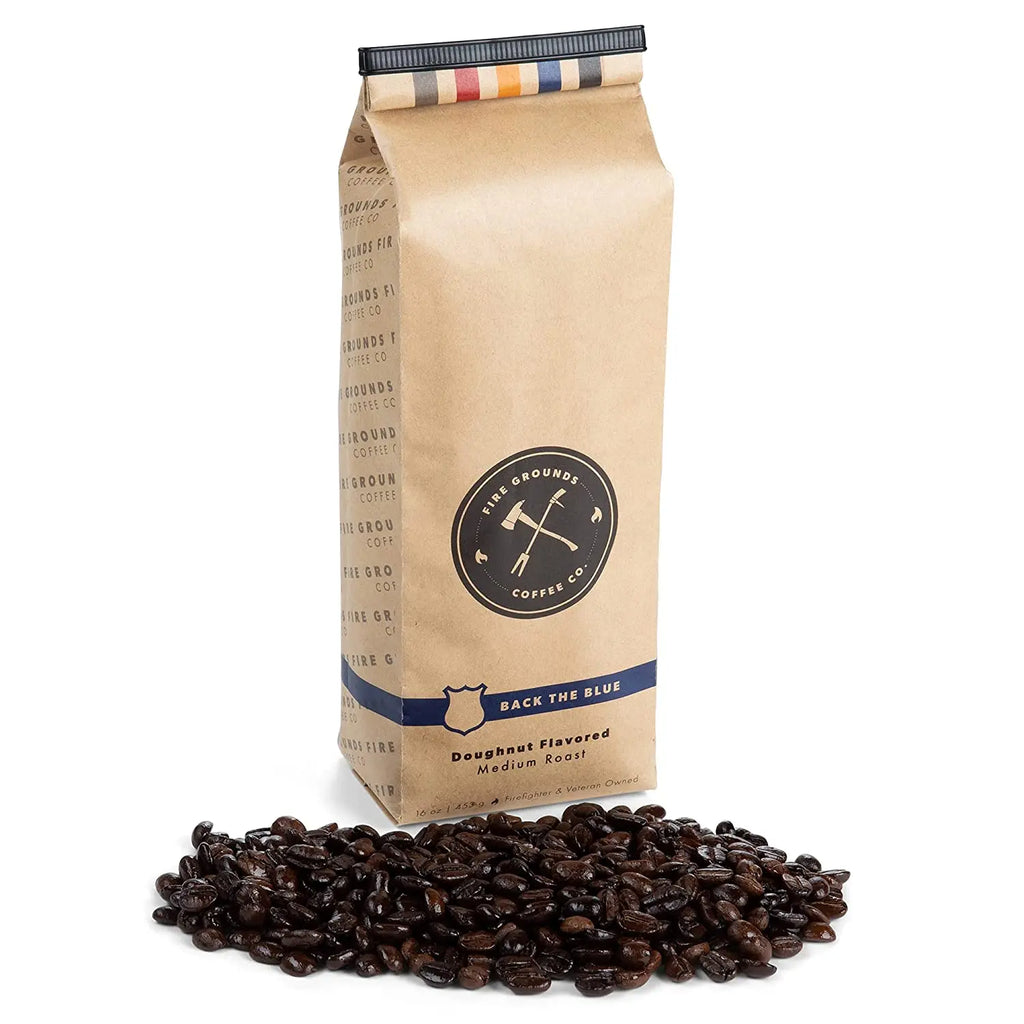 BACK THE BLUE (DOUGHNUT FLAVORED MEDIUM ROAST) by fire grounds coffee company fire grounds coffee company