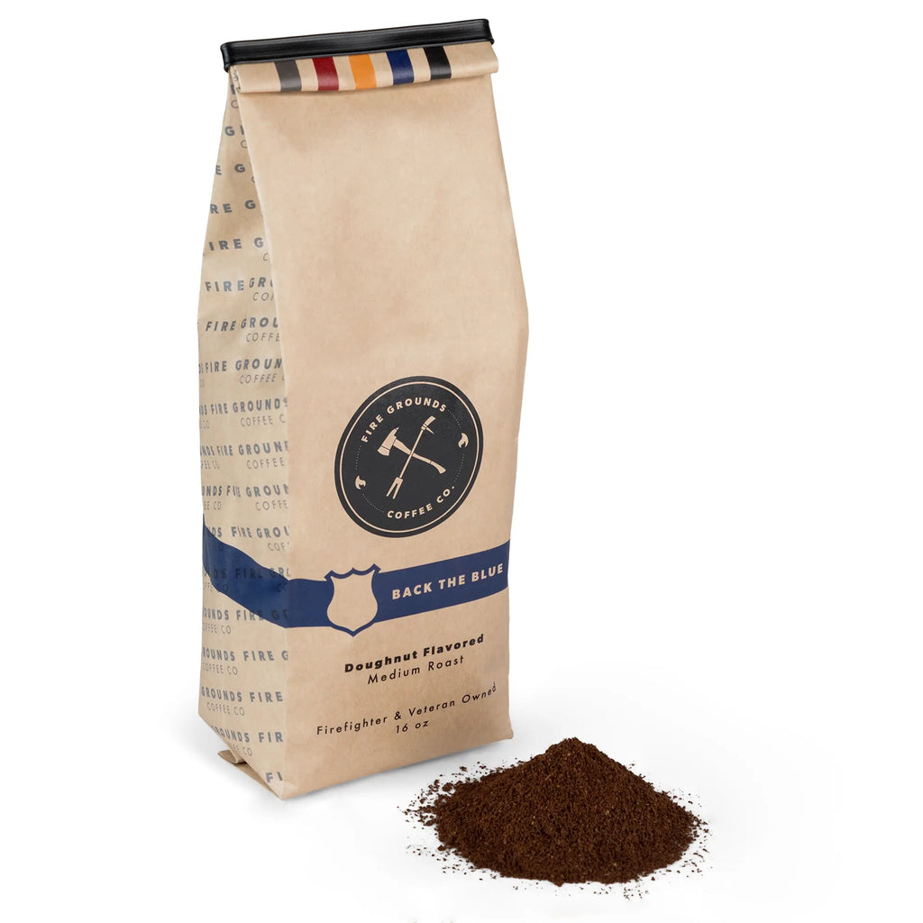 BACK THE BLUE (DOUGHNUT FLAVORED MEDIUM ROAST) by fire grounds coffee company fire grounds coffee company