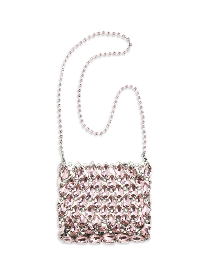 Pouch Pink Crystal Mesh